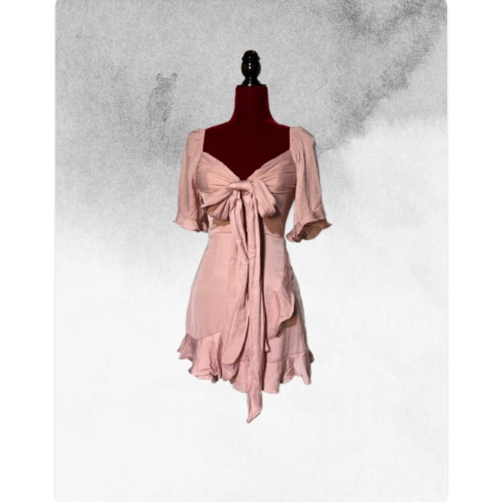 Chic Pink Tie-Front Dress